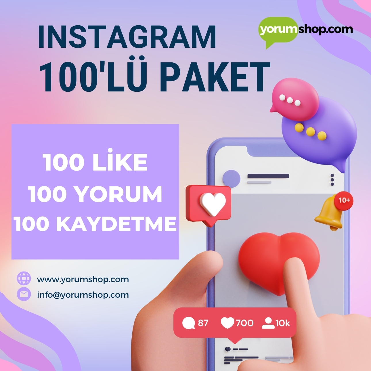 Instagram 100'lük Premium Paket